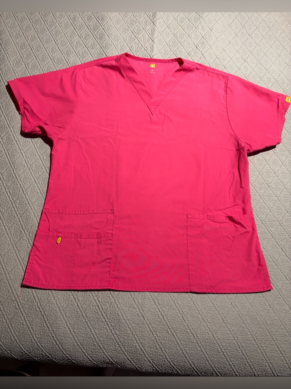 Bright Pink Medical Scrub Top